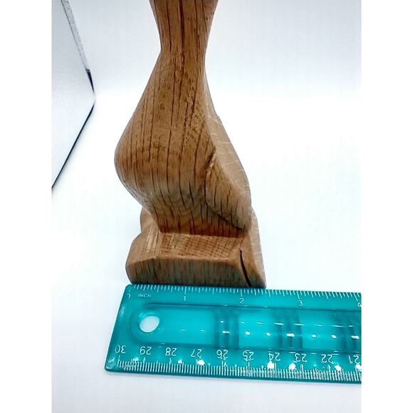 Vintage Hand Carved Wooden Egret Bird Sculptures – Pair of Mid-Century Figurines - Picture 11 of 11